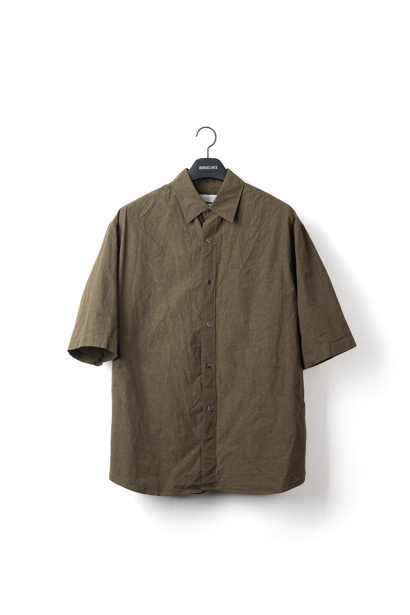 Texture Typewriter Relaxed Half Shirts - Olive